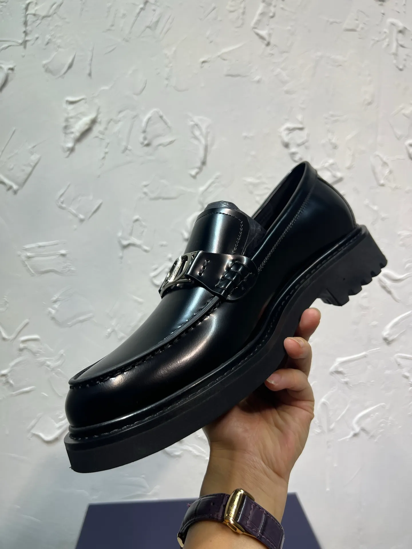 P780 2025 latest Dior/Dior men's logo leather shoes, GRANVILLE moccasin loafers with buckles, original version developed one to one, imported cowhide open edge beads on the surface, cowhide lining, full package, code number 39-46